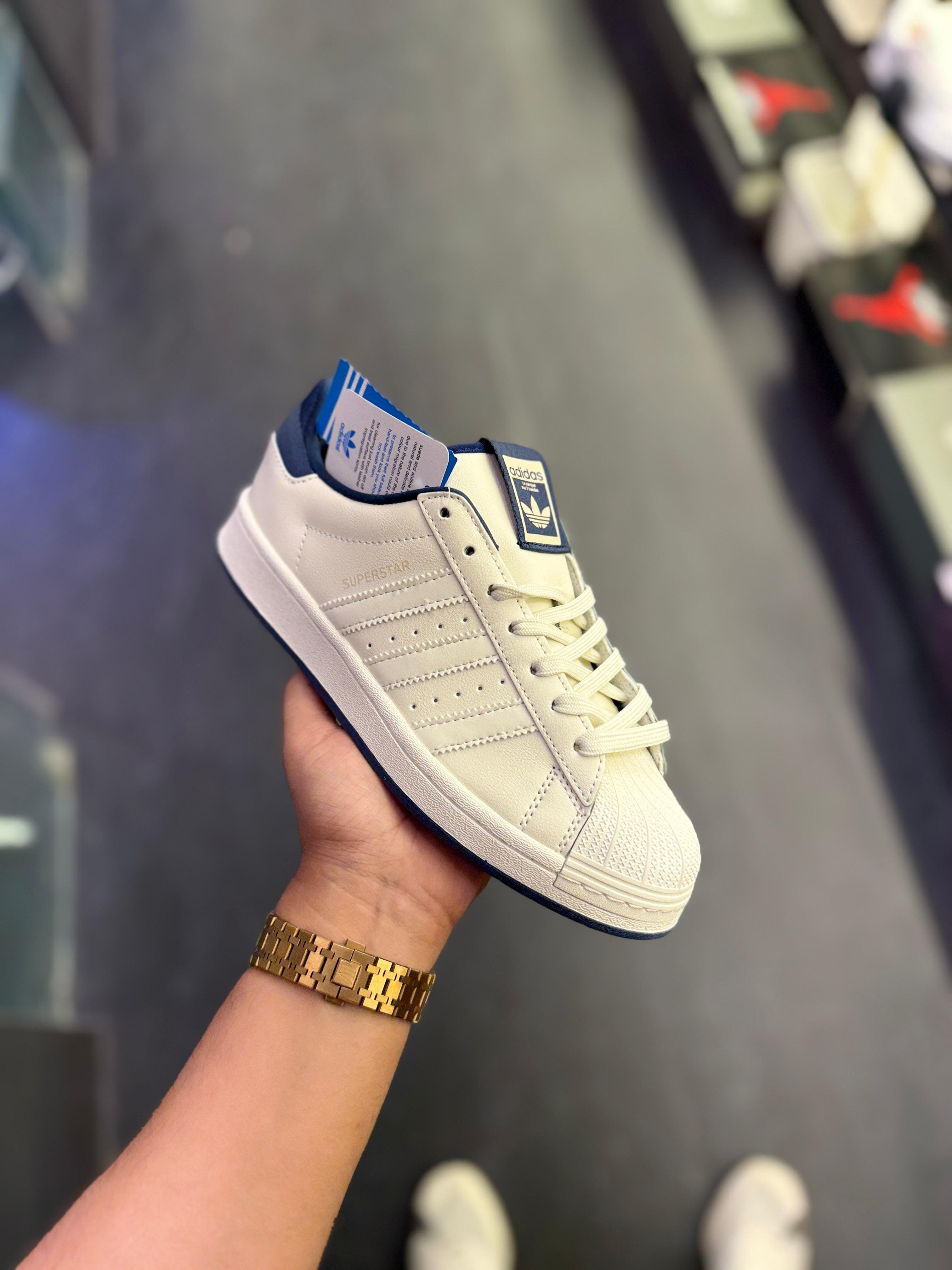 Adidas Superstar White & Navy view 3