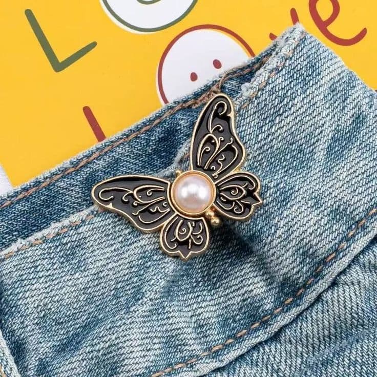 (PACK OF 8) Elegant Butterfly Waist Buckles – Detachable & Adjustable Instant Jean Buttons