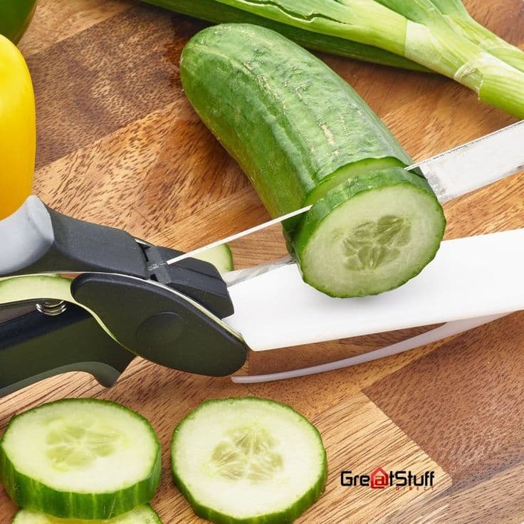 2-in-1 Clever Cutter – Handheld Stainless Steel Food Chopper & Kitchen Scissors view 2