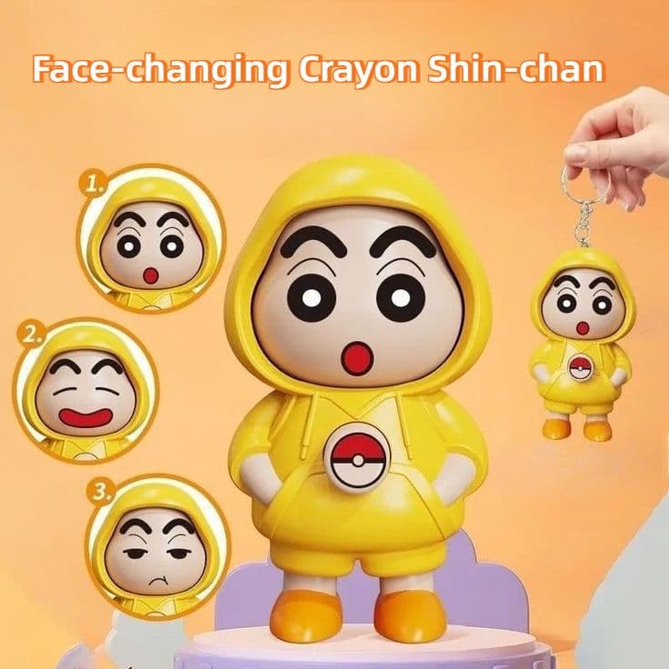 Face-Changing Crayon Shin-chan Keychain – 4-in-1 Expression Animated Bag Pendant view 1
