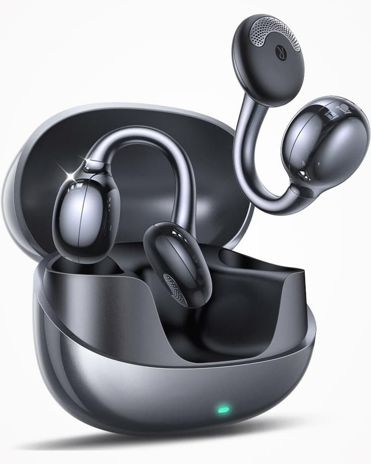 Open-Ear Clip-On Wireless Headphones – Bone Conduction Style Bluetooth Earbuds for Sports & Daily Use view 1