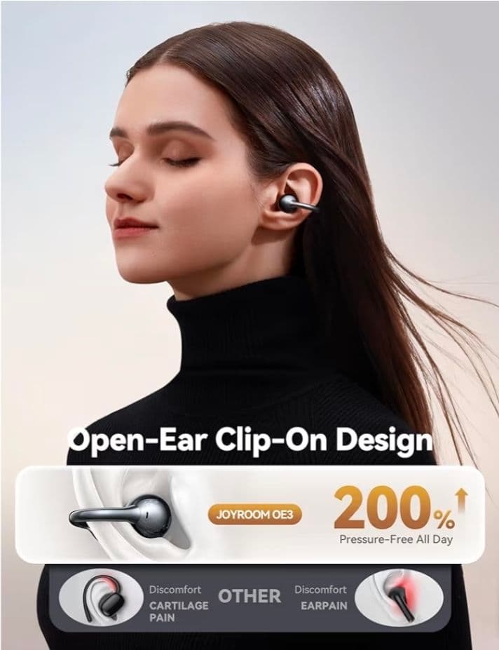 Open-Ear Clip-On Wireless Headphones – Bone Conduction Style Bluetooth Earbuds for Sports & Daily Use view 2