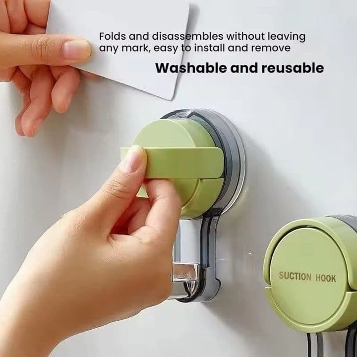 (PACK OF 3)Heavy-Duty Vacuum Suction Hooks – Waterproof, Reusable & Drill-Free Wall Mount Hooks view 1