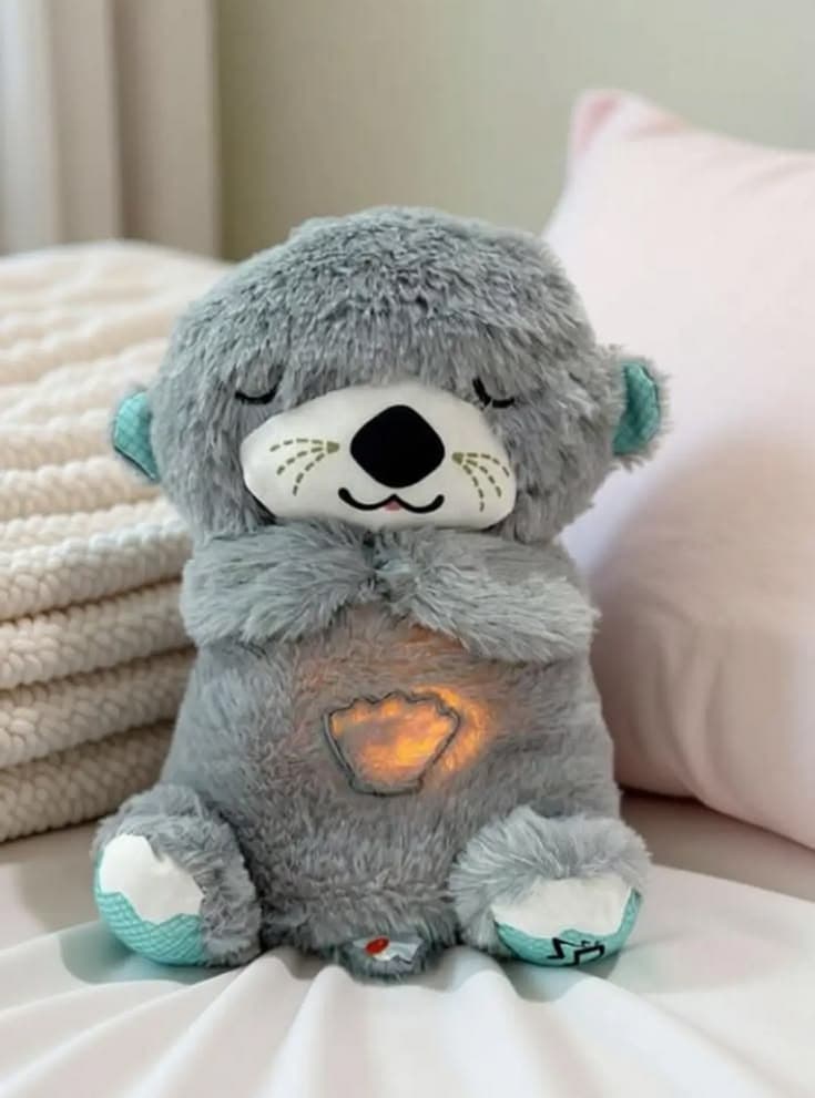 Product Title Breathing Otter Plush Sleep Companion – Soothing Musical Toy with Rhythmic Motion & Soft Lights view 1