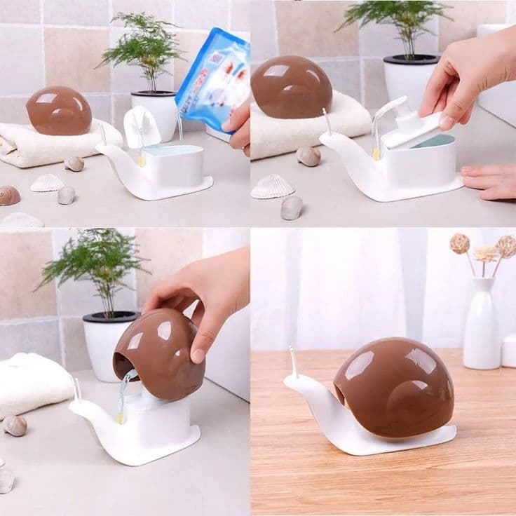 Snail Shell Liquid Soap Dispenser – Creative Hand Wash Pump for Kitchen & Bathroom view 2