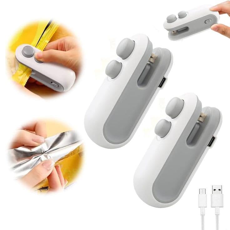 2-in-1 Mini Bag Sealer & Cutter – Portable USB Rechargeable Heat Sealer for Food Storage view 3