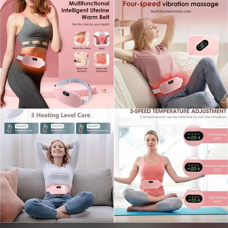 Intelligent Warm Palace Belt – Cordless Heating Pad with 3 Heat Levels & 4 Vibration Massage Modes view 3
